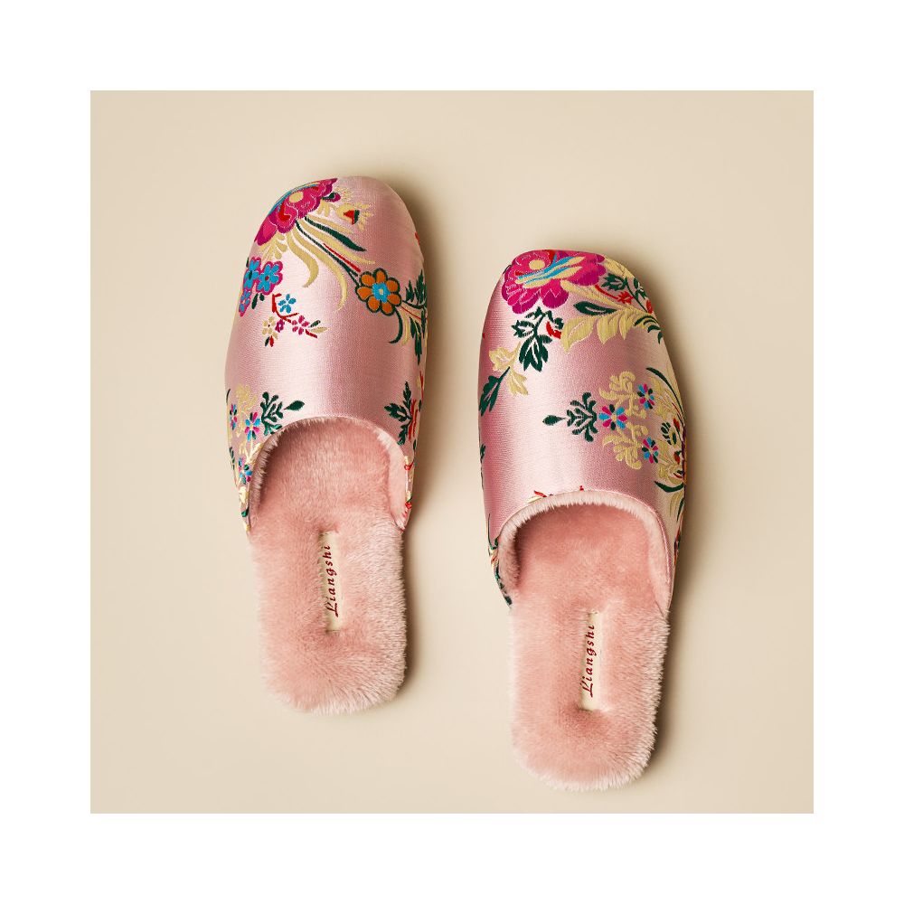 ASAYA7893 – Oriental Blossom Velvet Slippers 🌸✨ ร