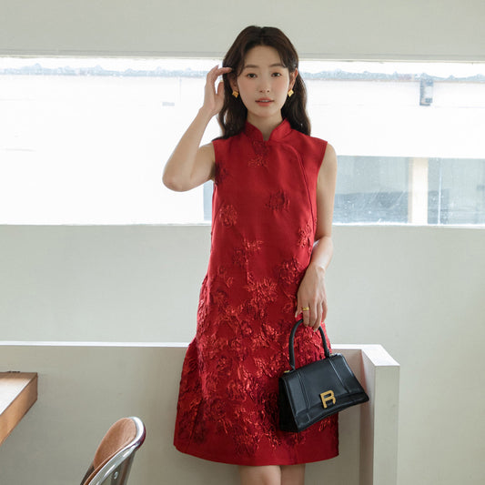 ASAYA4645 – Scarlet Bloom Cheongsam Dress 🌹✨