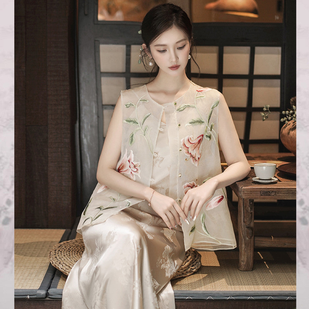 Yulan New Chinese style Mulberry Silk National Style Vest Women s 2025 Summer New Round Neck Retro Style Versatile Women image 6