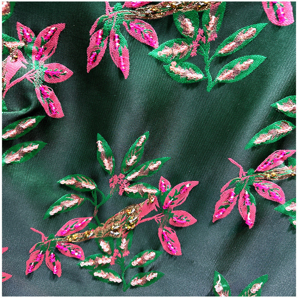High end customized light luxury jacquard heavy duty nail bead A line skirt with slimming temperament A line dress 2025 summer new style image 13