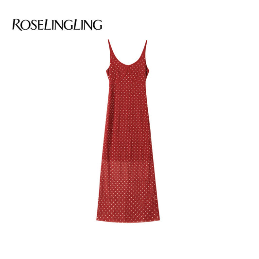 ASAYA4596 – Polka Dot Mesh Elegance Dress 🌹✨