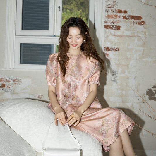 ASAYA4650 – Rosé Blossom Jacquard Set 🌸✨