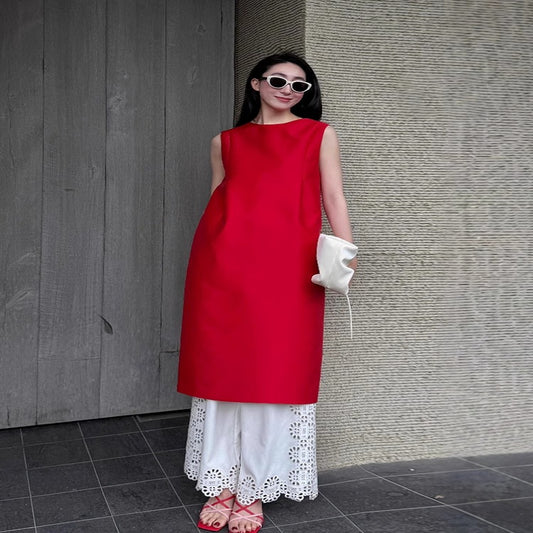 ASAYA4539 – Crimson Grace Tunic Set ❤️🤍