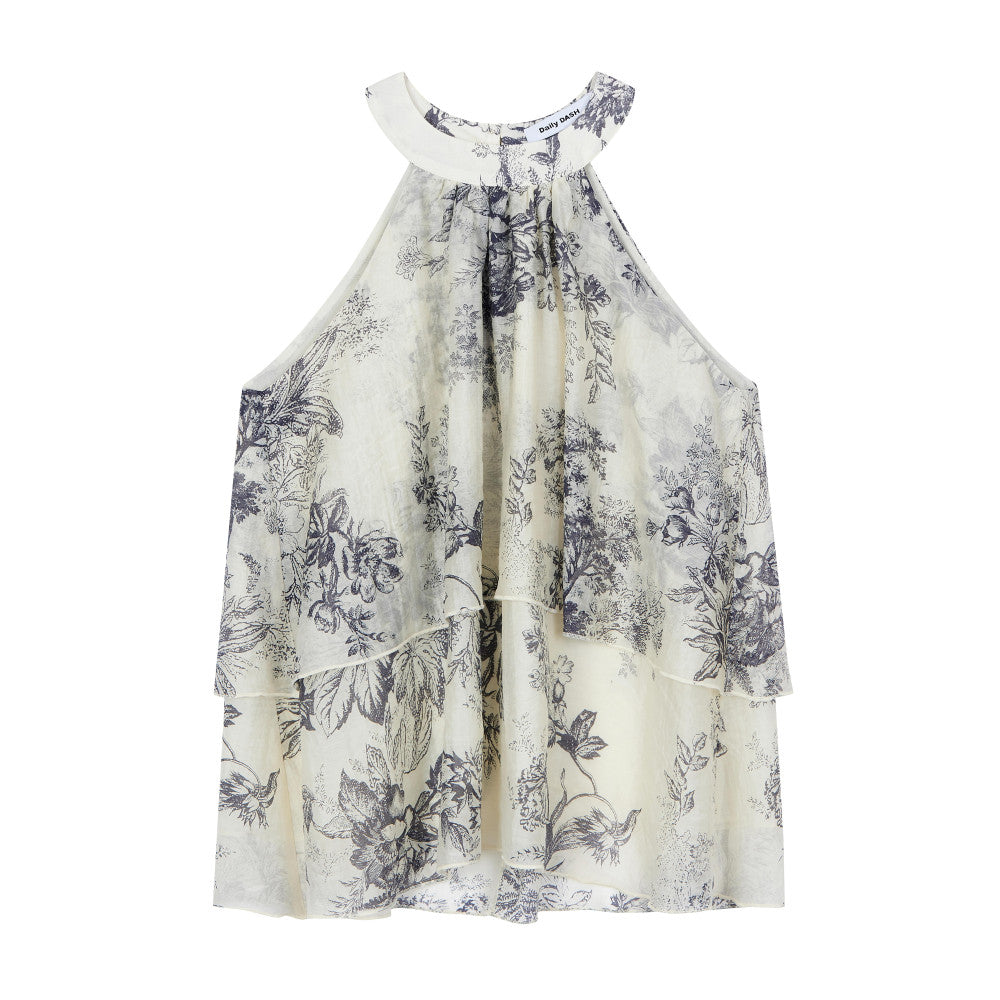 In Stock DailyDash Jiangnan Yanyu New Chinese style Hanging Neck Sleeveless Temperament Look Thin Tank Top image 7