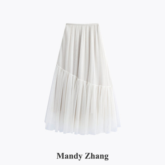 ASAYA4491 - White Moonlight Tulle Maxi Skirt 🌙✨