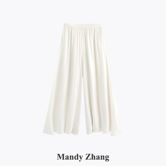 ASAYA4483 - Satin Wide-Leg Palazzo Pants ☁️✨