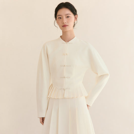 ASAYA4382 – Tailored Pleated Waist Tang Jacket 🌰🤍