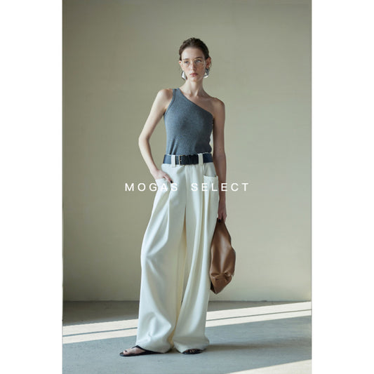 ASAYA4369 Classic Belted Wide-Leg Pants