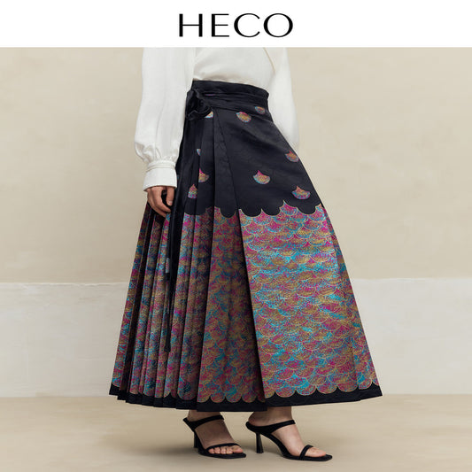 ASAYA4328 - Hanfu Mermaid Brocade Skirt 🐚🌈🖤✨