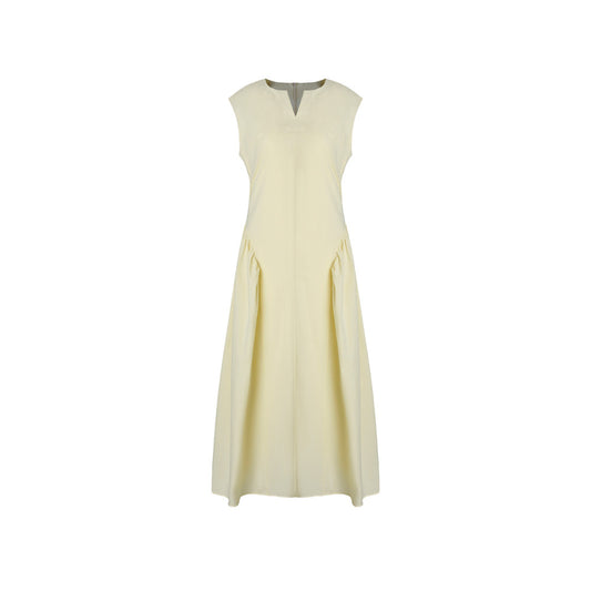 ASAYA4667 – Fano Soft Yellow Pleated Dress 🌼✨