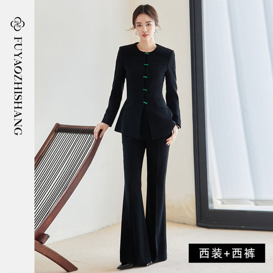 ASAYA4295 - Modern Oriental Black Suit 🖤✨