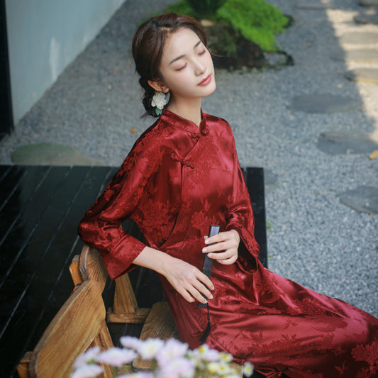 ASAYA4265 - Elegant Chinese Satin Cheongsam 🎎✨