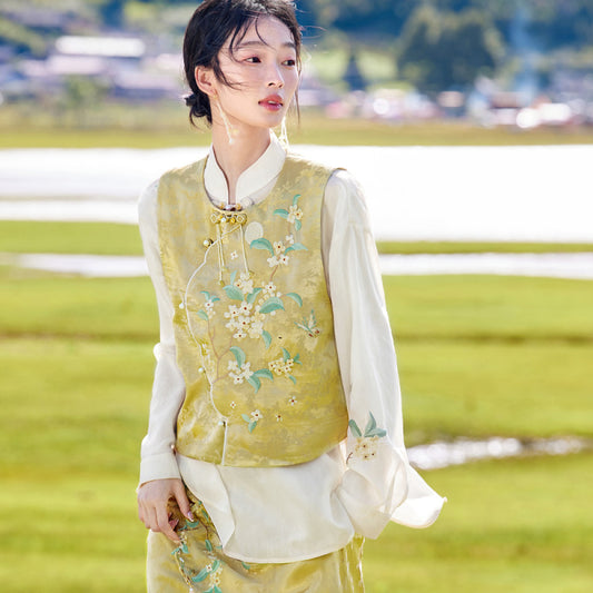 ASAYA4191 🌼✨ Osmanthus Bloom Vest Set 🌿