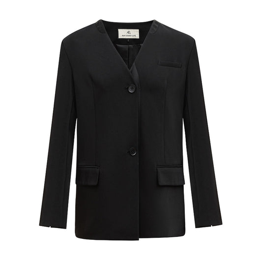 ASAYA4156 Black Suit Jacket ✨ 💭 𝗖𝗹𝗮𝘀𝘀𝗶𝗰, 𝗿𝗲𝗳𝗶𝗻𝗲𝗱, 𝗮𝗻𝗱 𝗲𝗳𝗳𝗼𝗿𝘁𝗹𝗲𝘀𝘀𝗹𝘆 𝗰𝗵𝗶𝗰!