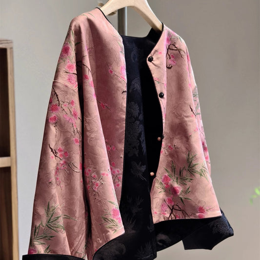 ASAYA4142 Modern Floral Chinese Reversible Jacket ✨