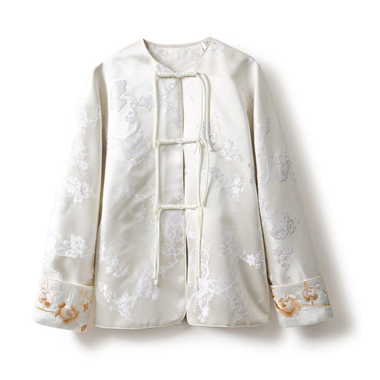 ASAYA4139 ✨ Elegant Embroidered Satin Jacket ✨