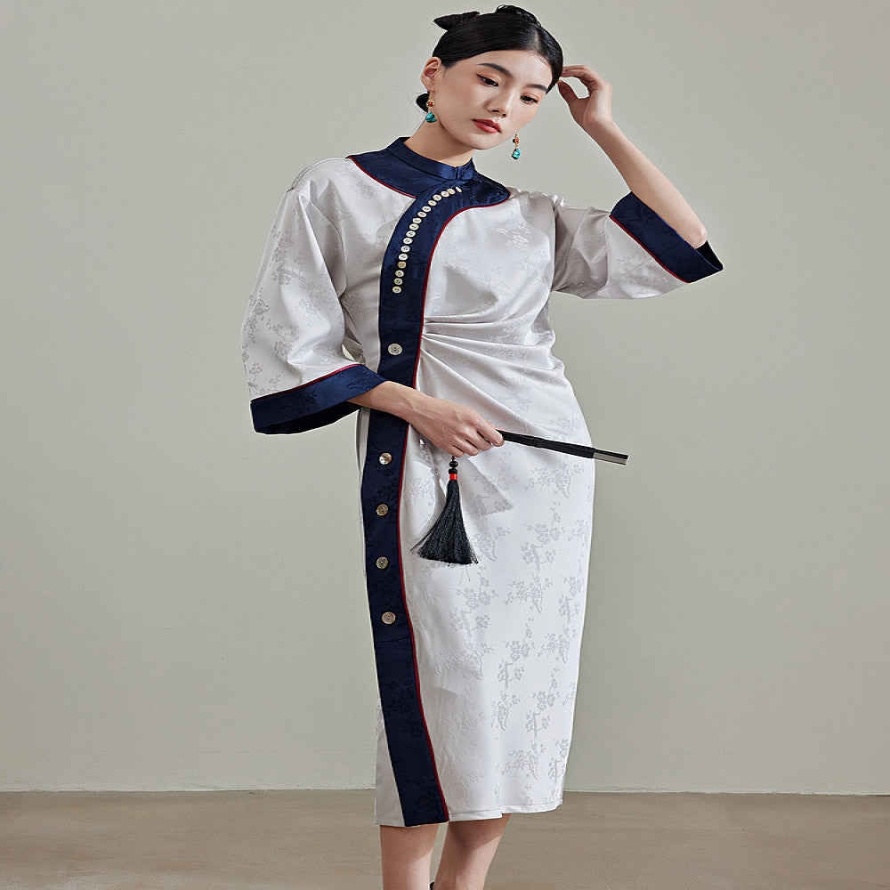 Moyu Original 2025 Spring New Ethnic Style Design with Wrinkle Improvement Cheongsam New Chinese Style Slimming Dress image 2