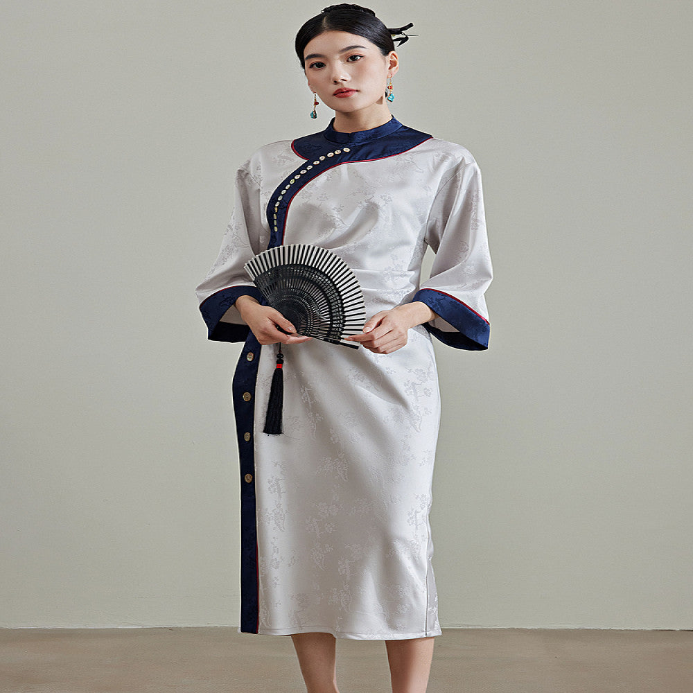 Moyu Original 2025 Spring New Ethnic Style Design with Wrinkle Improvement Cheongsam New Chinese Style Slimming Dress image 3