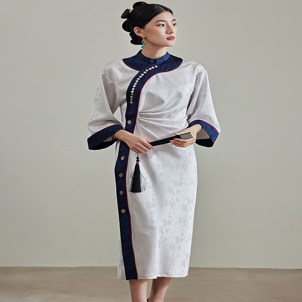 Moyu Original 2025 Spring New Ethnic Style Design with Wrinkle Improvement Cheongsam New Chinese Style Slimming Dress image 0