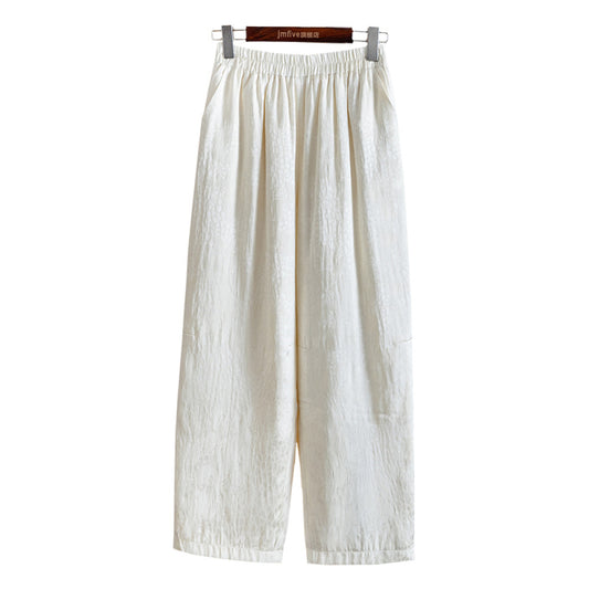 ASAYA4119 - Retro Silk Jacquard Pants
