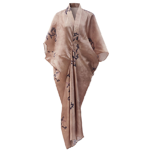 ASAYA4109✨ 𝗘𝗹𝗲𝗴𝗮𝗻𝘁 𝗡𝗲𝘄 𝗖𝗵𝗶𝗻𝗲𝘀𝗲-𝗦𝘁𝘆𝗹𝗲 𝗗𝗿𝗲𝘀𝘀 𝘄𝗶𝘁𝗵 𝗗𝗿𝗮𝗴𝗼𝗻 𝗣𝗿𝗶𝗻𝘁
