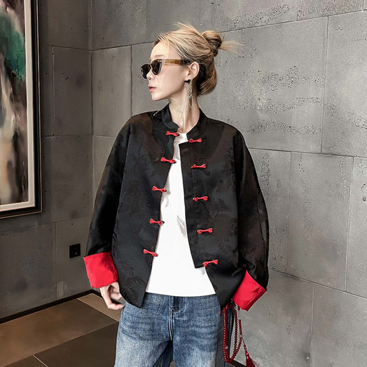 ASAYA4053 - Reversible Black & Red Qipao Jacket ✨