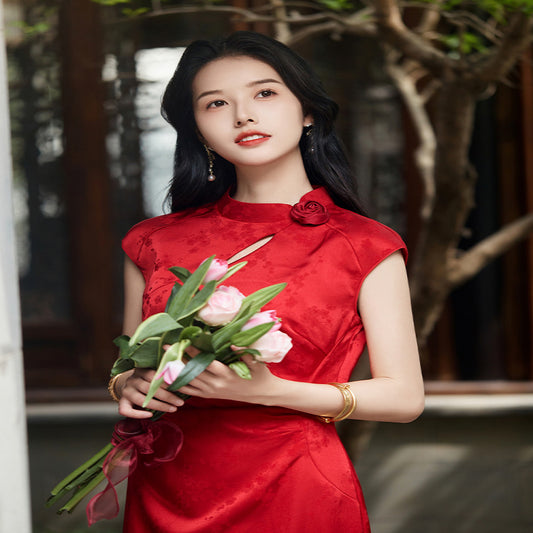 ASAYA3993 Red Corolla Cheongsam ✨