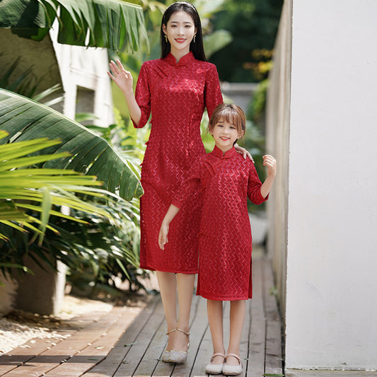 ASAYA3976 Elegant Mother-Daughter Matching Cheongsam Dresses ✨🧧