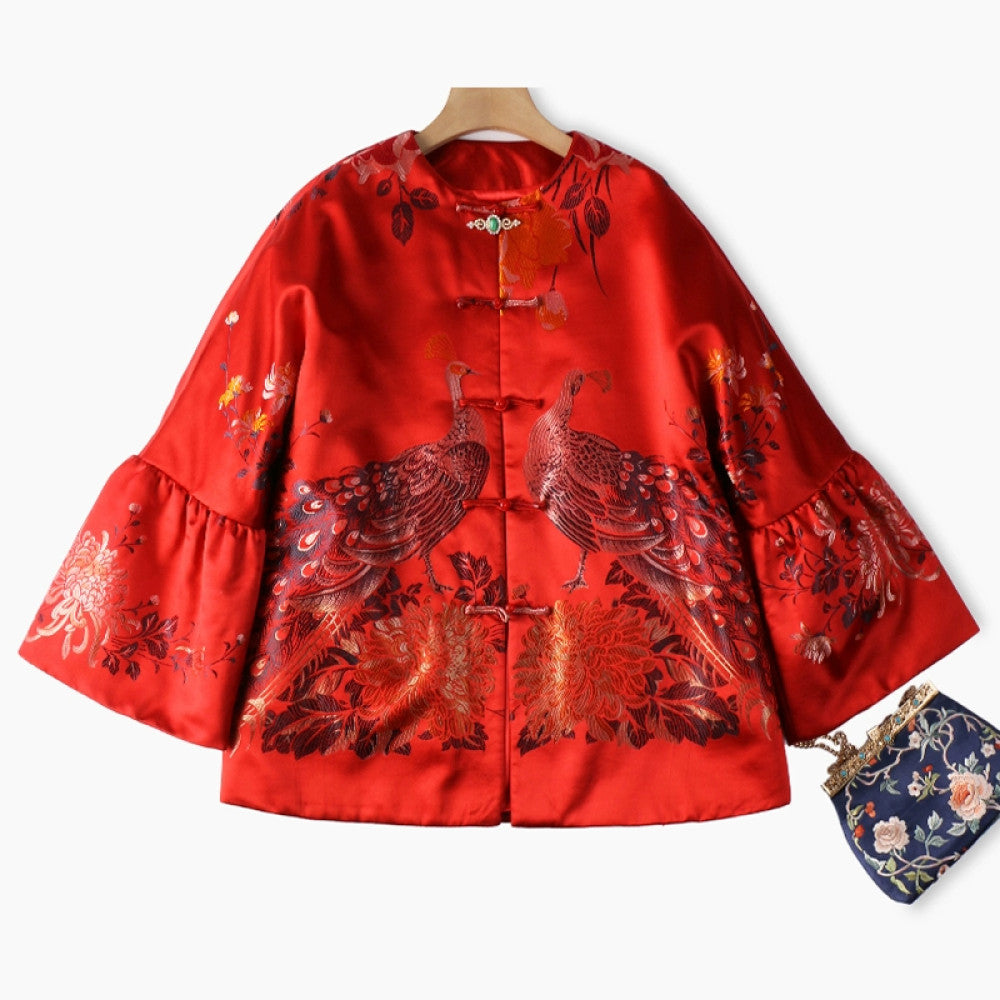 Excluding cost processing price CPP1244 jacquard old satin old fabric retro cotton coat jacket Chinese style jacket winter image 27