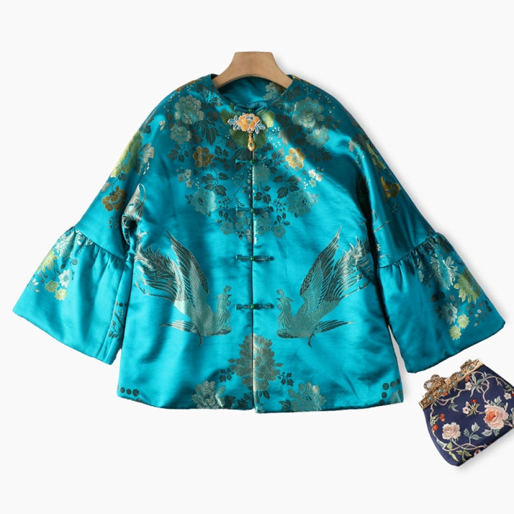 Excluding cost processing price CPP1244 jacquard old satin old fabric retro cotton coat jacket Chinese style jacket winter image 29