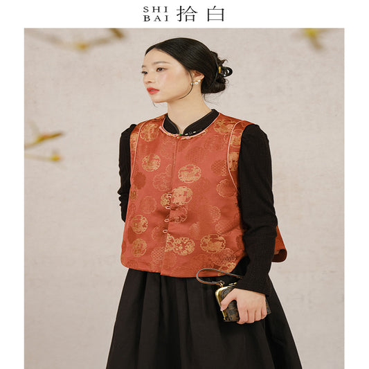 ASAYA3932: Classic Chinese Jacquard Vest 🧧✨