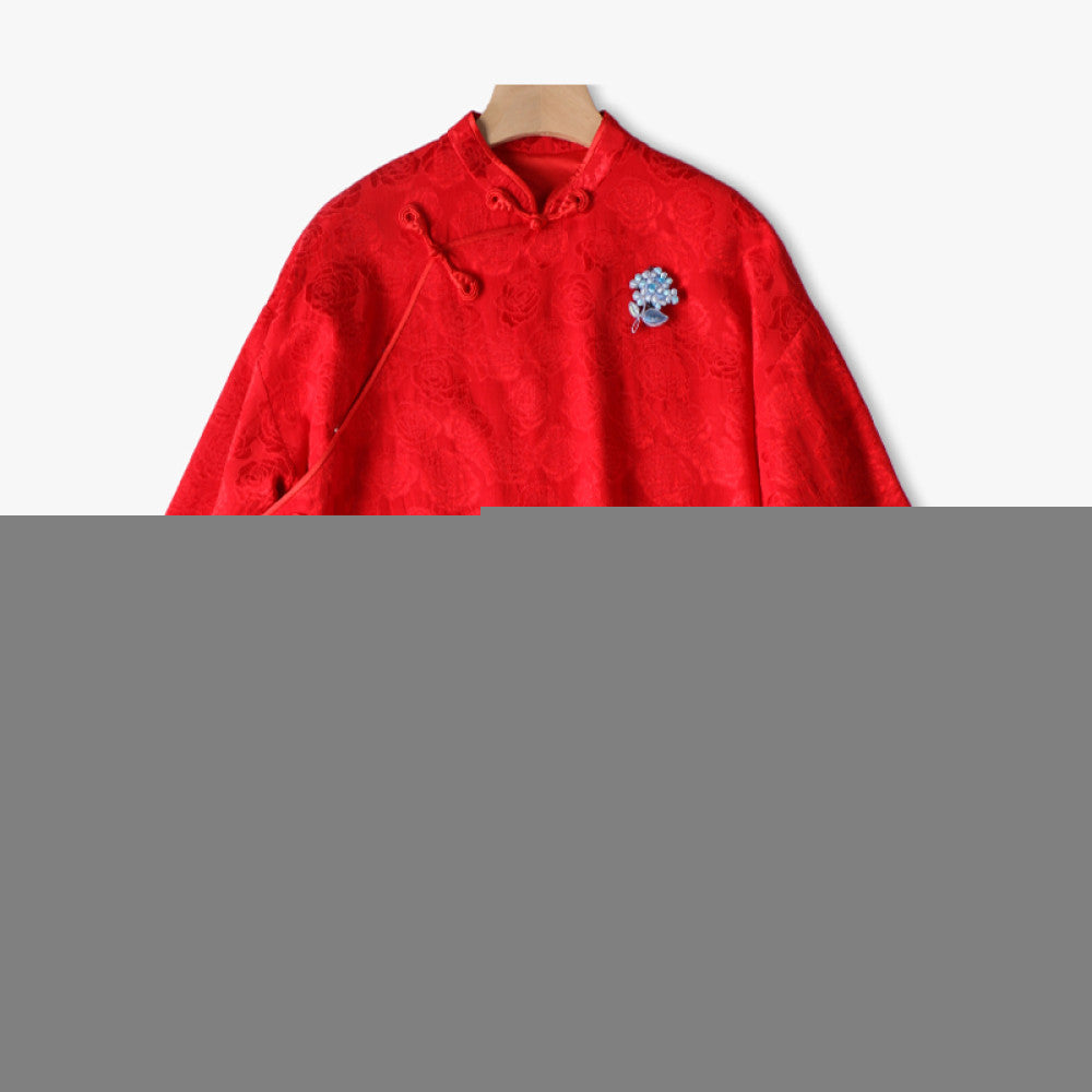 Word of mouth good goods PCY1429 festive lucky coat handmade pipa buckle plate buckle top Chinese style small shirt jacket women s spring and autumn image 8