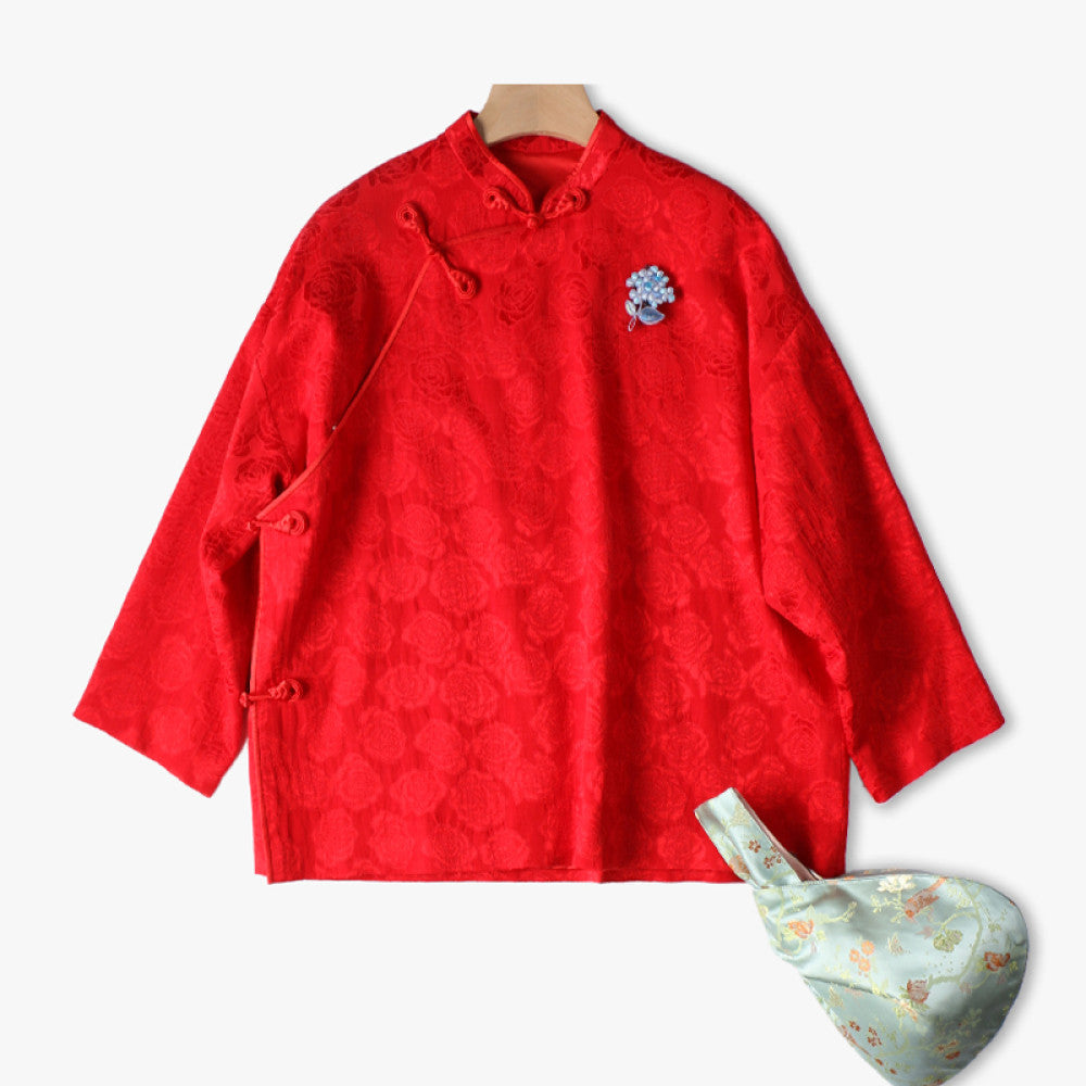 Word of mouth good goods PCY1429 festive lucky coat handmade pipa buckle plate buckle top Chinese style small shirt jacket women s spring and autumn image 53