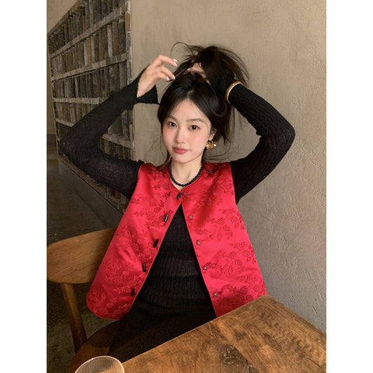 ASAYA3909 𝗗𝗼𝘂𝗯𝗹𝗲-𝗦𝗶𝗱𝗲𝗱 𝗦𝗶𝗹𝗸 𝗙𝗹𝗼𝗿𝗮𝗹 𝗘𝗺𝗯𝗿𝗼𝗶𝗱𝗲𝗿𝗲𝗱 𝗩𝗲𝘀𝘁