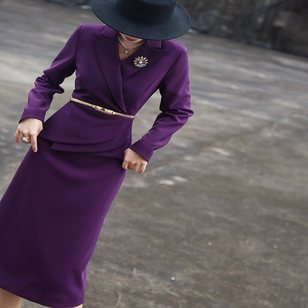 Lanser 2025 autumn new style temperament commuting high end slim fit lace up hip suit skirt dress image 5