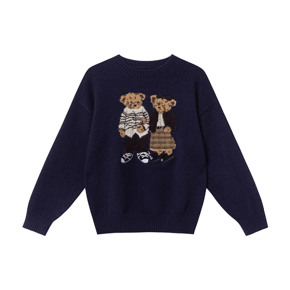 Hello Canon Retro Cartoon Bear Jacquard Round Neck Knitted Sweater for Women Spring New Loose Small Sweater image 23