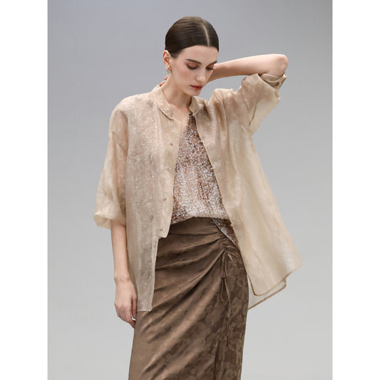 ASAYA4697 – Sheer Silk Blend Blouse ✨🌸
