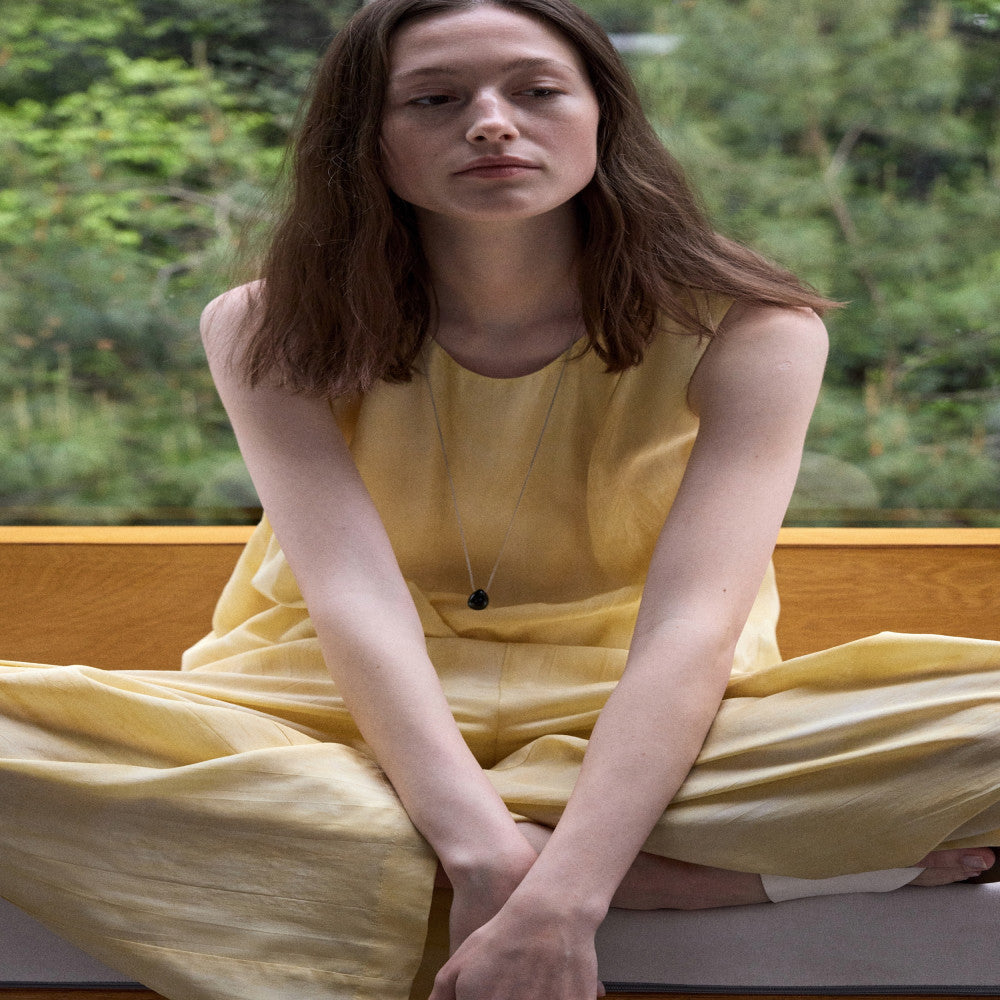 RUISHI 100 person silk sand washing process three dimensional pleated sleeveless top balloon pants set women s summer image 10