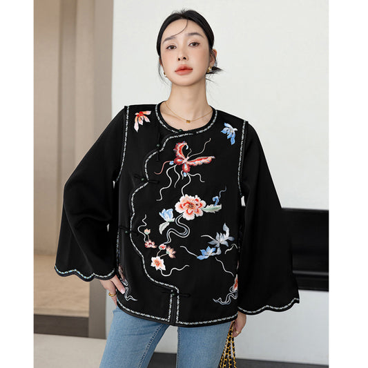 ASAYA3857: 𝗘𝗺𝗯𝗿𝗼𝗶𝗱𝗲𝗿𝗲𝗱 𝗔𝗰𝗲𝘁𝗮𝘁𝗲 𝗧𝗼𝗽 𝘄𝗶𝘁𝗵 𝗕𝘂𝘁𝘁𝗲𝗿𝗳𝗹𝘆 & 𝗙𝗹𝗼𝗿𝗮𝗹 𝗗𝗲𝘁𝗮𝗶𝗹𝘀 ✨