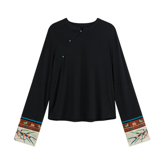 ASAYA-3850 Embroidered Long-Sleeved Top ✨