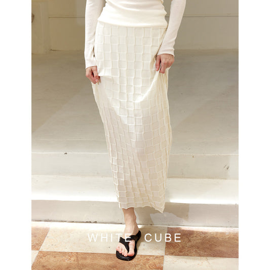 ASAYA-3802: Checkerboard Wool H-Shaped Skirt✨