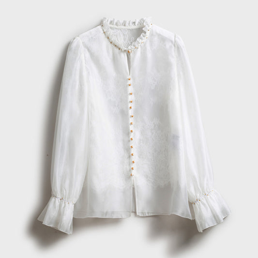ASAYA-3780 French Lace Handcrafted Blouse 🌸