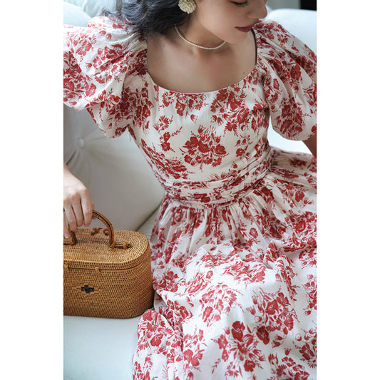 ASAYA-3776 Retro Floral Summer Elegance Dress🌸