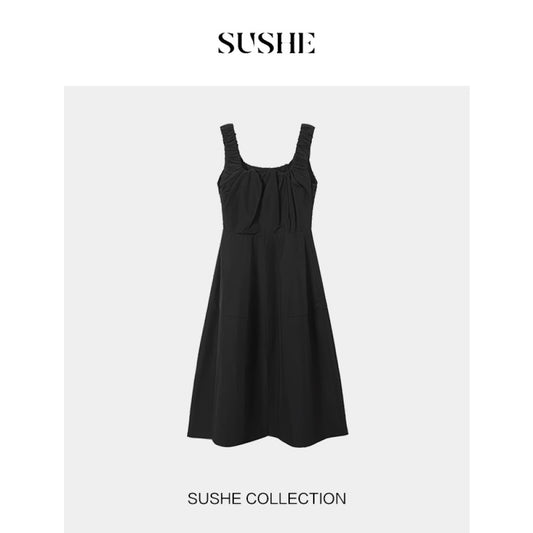 ASAYA-3739Lazy Wave U-Neck Camisole Dress🌸🖤