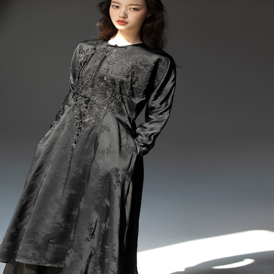 ASAYA-3737 Elegant Literature and Art Embroidered Dress ✨🤍