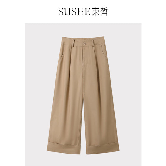 🩳 ASAYA-3728 Elegant High-Waisted Wide-Leg Pants