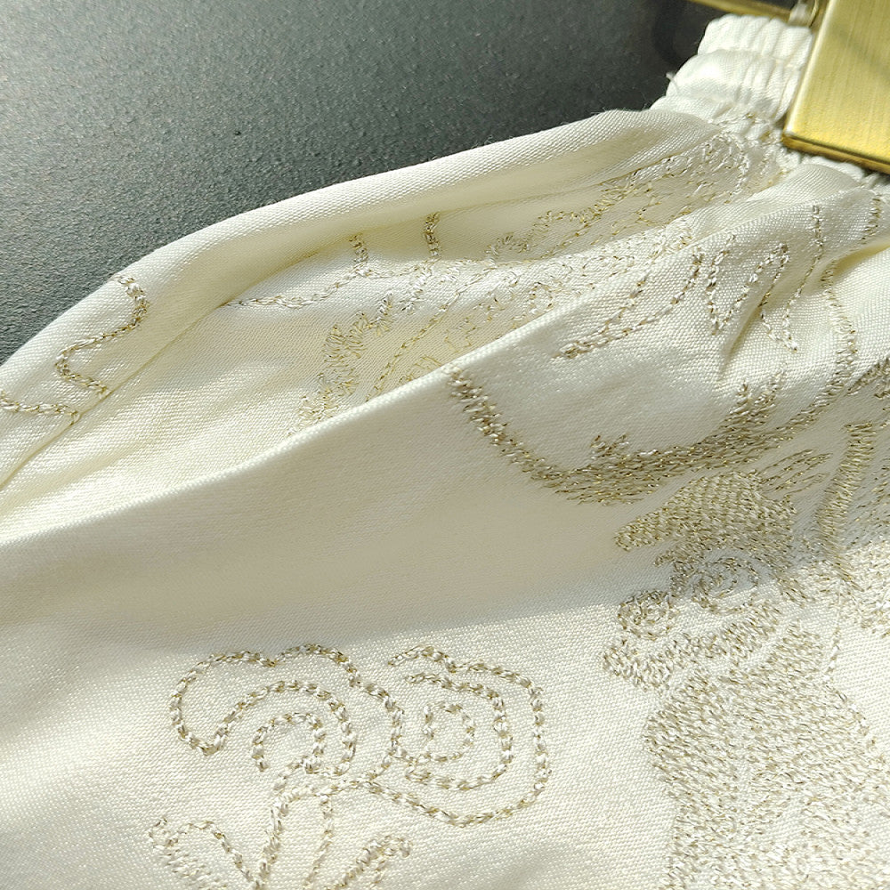 Retro dragon pattern embroidered narrow version wide leg pants for women in winter new Chinese style elastic high waist slimming straight leg casual pants for autumn image 4