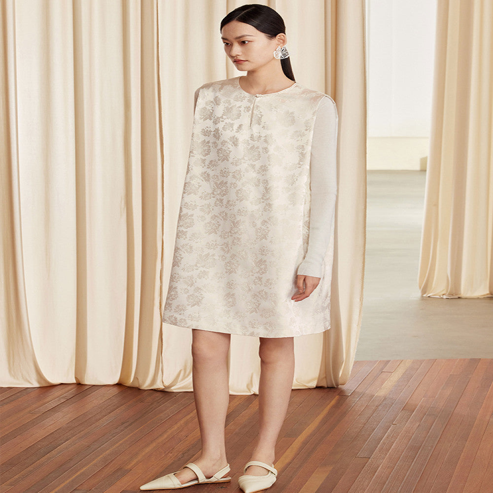 Ruyi Lianyun Spring and Autumn Dress New Jacquard Sleeveless Retro New Chinese Style Dress Women s Pan Button Chinese Style Short Dress image 3