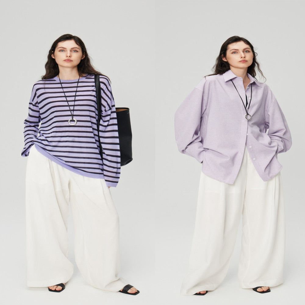 50 off Maihe Koubei Loose pleated Tencel linen suit pants Casual wide leg pants Women s summer thin image 21