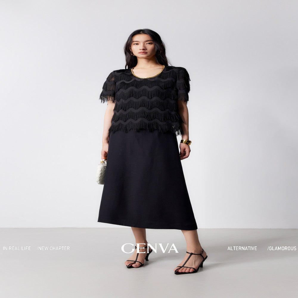 MR 99 Flowing Light Washing Yarn Luxurious and Dynamic Water Wave Pattern Scissors Abundant tassels Eye catching Chain Dress T shirt image 11